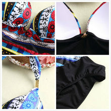 Load image into Gallery viewer, Retro Vintage Ethnic Push Up Beach Bikini - SexyBling