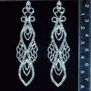 Rhinestone Long Dangle Earrings - SexyBling