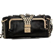 Load image into Gallery viewer, Rhinestone Stud Crocodile Clutch