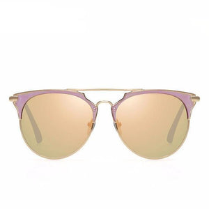 Rose Gold Mirrored Aviators Sunglasses - SexyBling