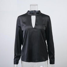 Load image into Gallery viewer, Satin Crew Neck Blouse - SexyBling