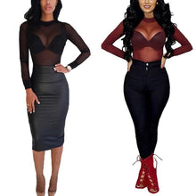 Load image into Gallery viewer, See Through Long Sleeve Mesh Top - SexyBling