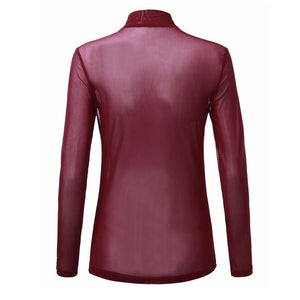 See Through Long Sleeve Mesh Top - SexyBling