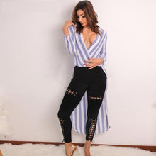 Load image into Gallery viewer, Sexy Deep Plunging Neckline Blouse With Tail - SexyBling