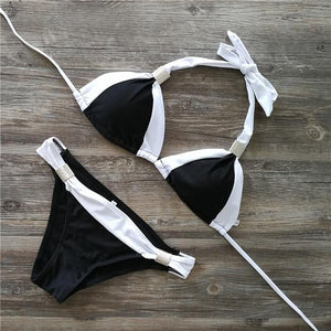 Sexy Halter Minimal Coverage Bikini - SexyBling