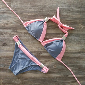 Sexy Halter Minimal Coverage Bikini - SexyBling