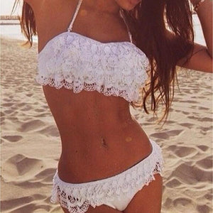 Sexy Lace Frill Bikini - SexyBling