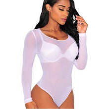 Load image into Gallery viewer, Sexy Long Sleeve Mesh Bodysuits - SexyBling