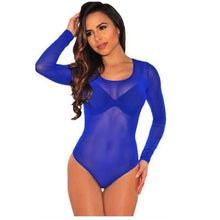 Load image into Gallery viewer, Sexy Long Sleeve Mesh Bodysuits - SexyBling