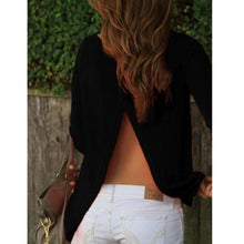 Load image into Gallery viewer, Sexy Long Sleeve Open Back Blouse - SexyBling