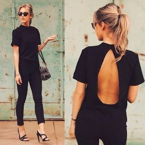 Sexy Open Back Summer Blouse - SexyBling
