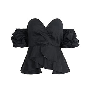 Sexy Ruffled Blouse Top - SexyBling