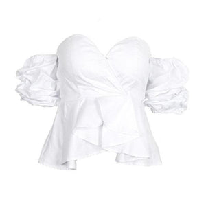 Sexy Ruffled Blouse Top - SexyBling