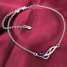 Load image into Gallery viewer, Sexy Silver Sapphire Anklet - SexyBling