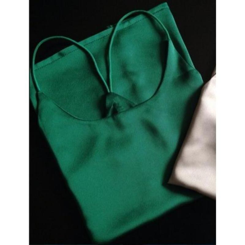 Sexy Sleeveless Silk Party Blouse - SexyBling