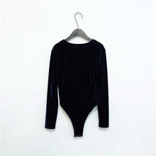 Load image into Gallery viewer, Sexy Velvet V Neck Bodysuit - SexyBling