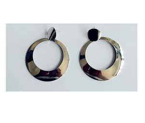 Golden White Big Long Drop Earrings - SexyBling