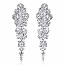 Load image into Gallery viewer, Silver Crystal Long Earrings for Women - SexyBling