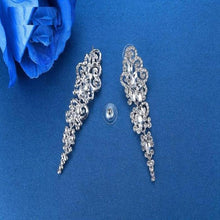 Load image into Gallery viewer, Silver Crystal Long Earrings for Women - SexyBling