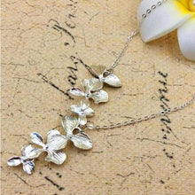 Load image into Gallery viewer, Silver Flower Orchid Flower Necklace - SexyBling
