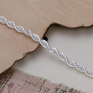 Silver Rope Chain Bracelet - SexyBling
