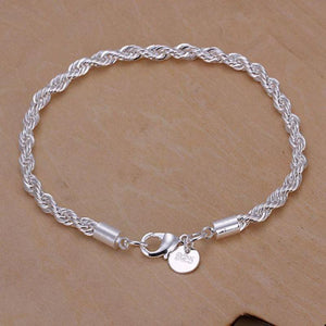 Silver Rope Chain Bracelet - SexyBling