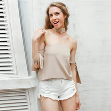 Load image into Gallery viewer, Slash Neck Backless Blouse - SexyBling