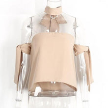 Load image into Gallery viewer, Slash Neck Backless Blouse - SexyBling