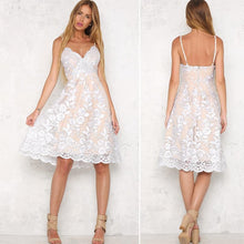 Load image into Gallery viewer, Sleeveless Floral Lace and Mesh Dress - SexyBling