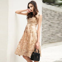 Load image into Gallery viewer, Sleeveless Floral Lace and Mesh Dress - SexyBling