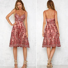 Load image into Gallery viewer, Sleeveless Floral Lace and Mesh Dress - SexyBling