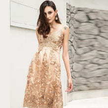 Load image into Gallery viewer, Sleeveless Floral Lace and Mesh Dress - SexyBling