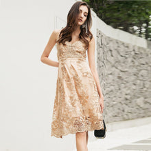 Load image into Gallery viewer, Sleeveless Floral Lace and Mesh Dress - SexyBling