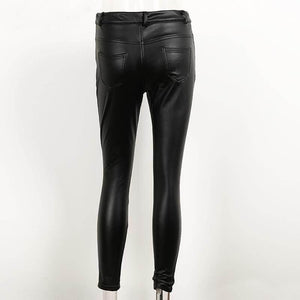 Slim Leather Capri Leggings - SexyBling