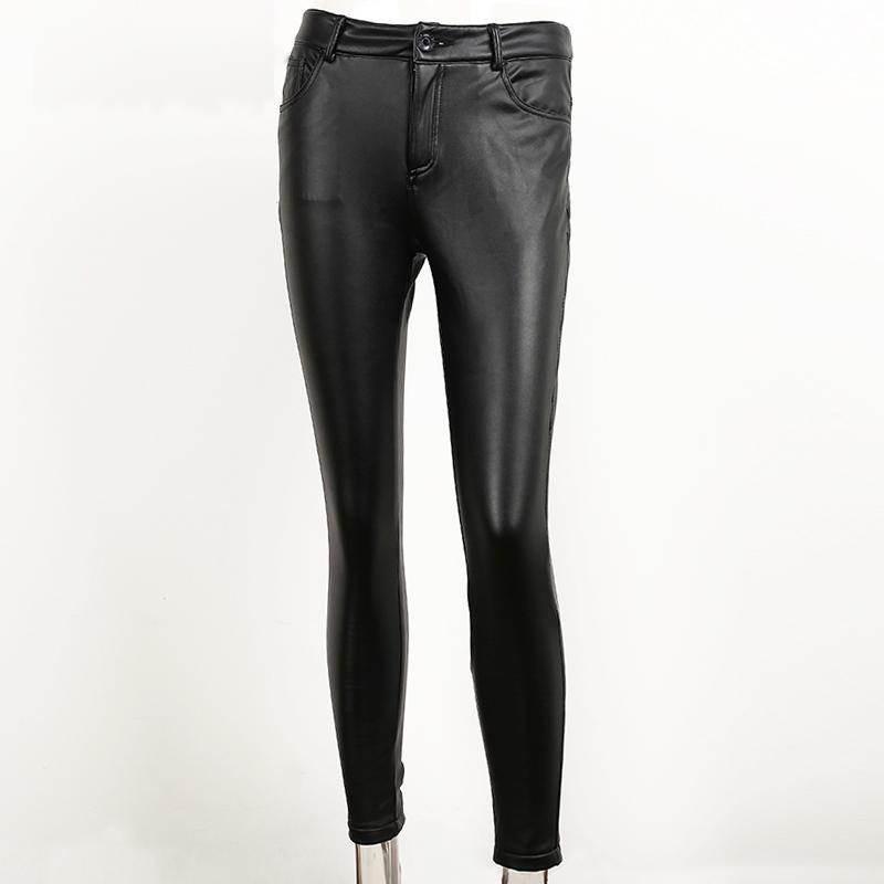 Slim Leather Capri Leggings - SexyBling