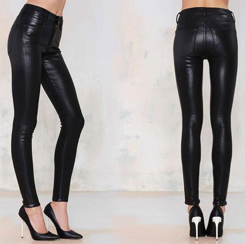 Slim Leather Capri Leggings - SexyBling