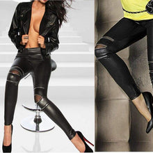 Load image into Gallery viewer, Slim Leather Leggings With Zips - SexyBling