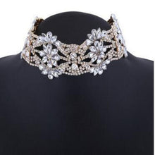 Load image into Gallery viewer, Sterling Silver Rhinestone Choker Necklace - SexyBling