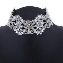 Load image into Gallery viewer, Sterling Silver Rhinestone Choker Necklace - SexyBling