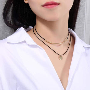 Stylish Boho Gold Coin Choker Necklace - SexyBling