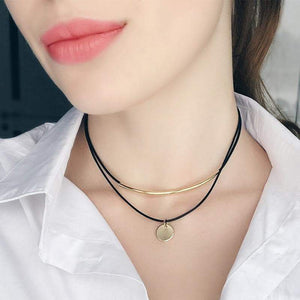Stylish Boho Gold Coin Choker Necklace - SexyBling