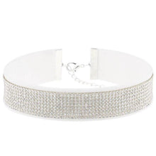 Load image into Gallery viewer, Stylish Leather Rhinestone Choker Necklace - SexyBling