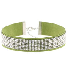 Load image into Gallery viewer, Stylish Leather Rhinestone Choker Necklace - SexyBling