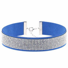 Load image into Gallery viewer, Stylish Leather Rhinestone Choker Necklace - SexyBling