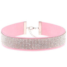 Load image into Gallery viewer, Stylish Leather Rhinestone Choker Necklace - SexyBling