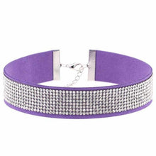 Load image into Gallery viewer, Stylish Leather Rhinestone Choker Necklace - SexyBling