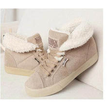 Load image into Gallery viewer, Suede Lace Up Ankle Boots With Fur Cuff - SexyBling