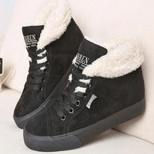 Load image into Gallery viewer, Suede Lace Up Ankle Boots With Fur Cuff - SexyBling