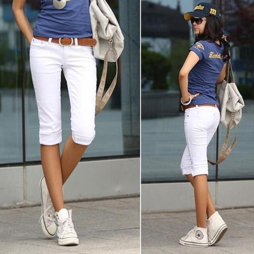 Summer Knee Length Capri Pants - SexyBling
