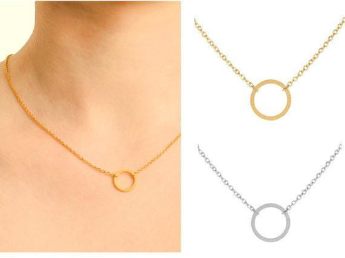 Trendy Circle Pendant Necklace - SexyBling